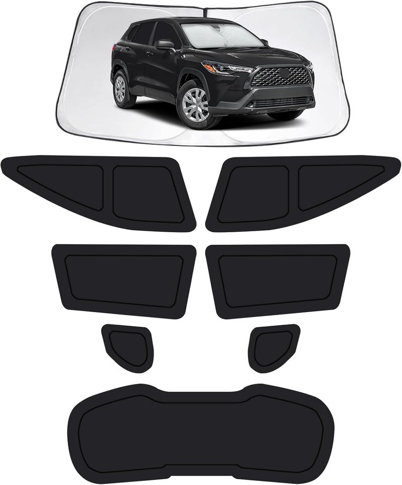 FSHAANY'S Car Window Shades for Toyota Corolla Cross 2022-2026, Full Car Window Covers for Privacy, Sunshades for Corolla Cross Front Rear Windshield Side Windows to Block UV and Protect Privacy(6pcs) - Image 1